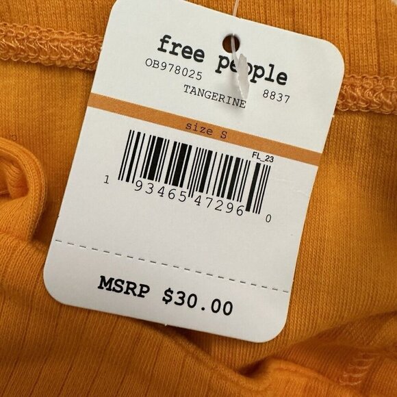 Free People Small Marissa Orange Tangerine Square Neck Thong Bodysuit Straps NWT - Picture 8 of 11